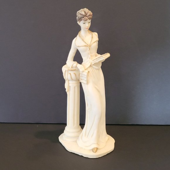 Elegant Lady Reader Sculpture in Resin - Picture 7 of 11